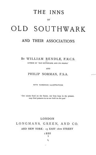 The  inns of old Southwark and their associations