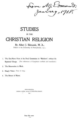 Studies in the Christian religion ...