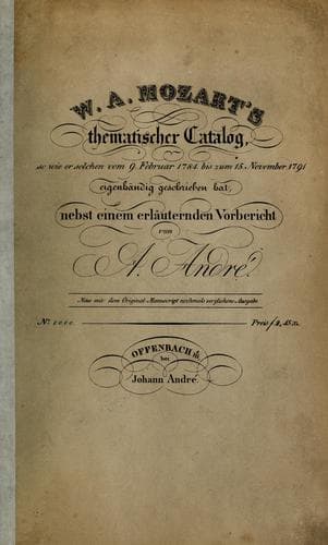 W.A. Mozart's thematischer Catalog