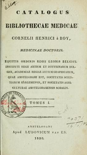 Catalogus bibliothecae medicae
