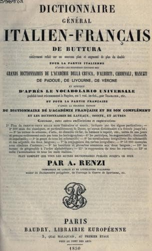 Dictionnaire général Italien-Francais refait ...
