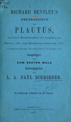 Emendationen zum Plautus