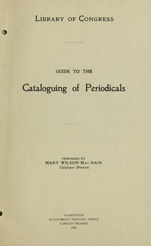 Guide to the cataloguing of periodicals