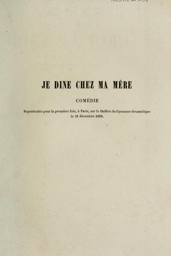 Je dîne chez ma mere