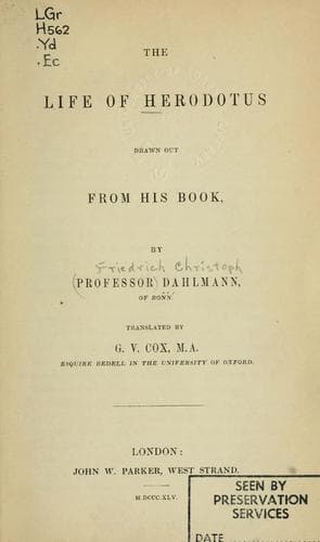 The life of Herodotus