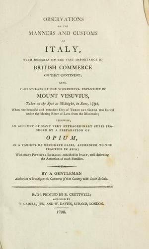 Observations on the manners and customs of Italy, with remarks on the vast importance of British commerce on that continent