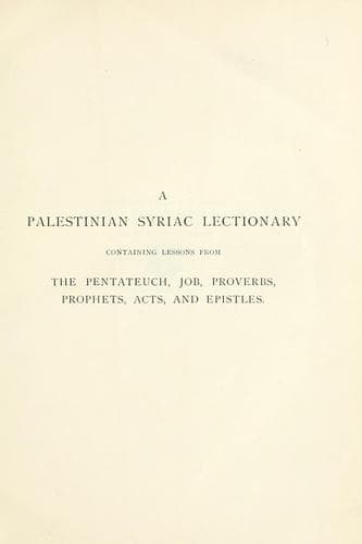 A Palestinian Syriac lectionary