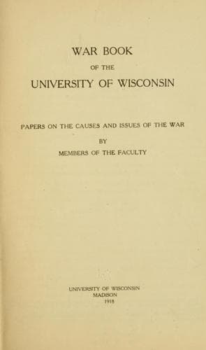 War book of the University of Wisconsin