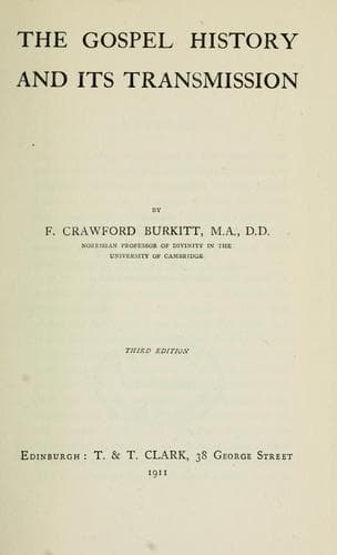 The Gospel history and its transmission