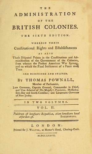 The administration of the British colonies