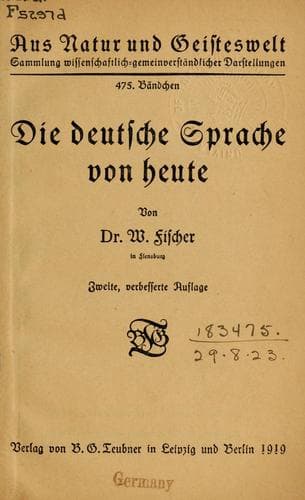 Die deutsche Sprache von heute