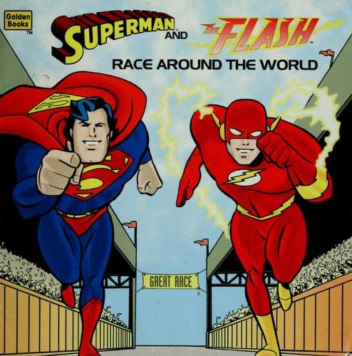 Superman and the Flash race around the world