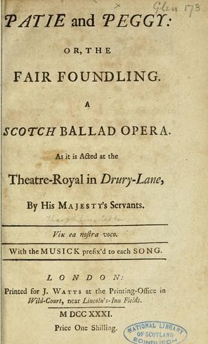 Patie and Peggy: or, the fair foundling