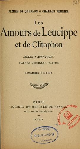 Les amours de Leucippe et de Clitophon