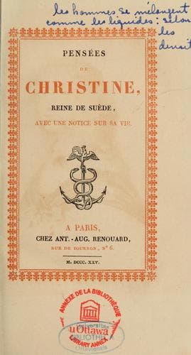 Pensées de Christine, reine de Suède