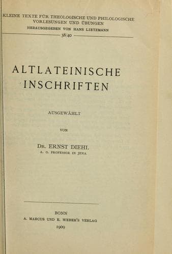 Altlateinische Inschriften