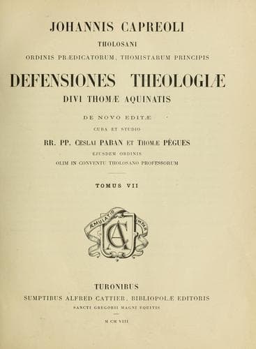 Defensiones theologiæ divi Thomæ Aquinatis