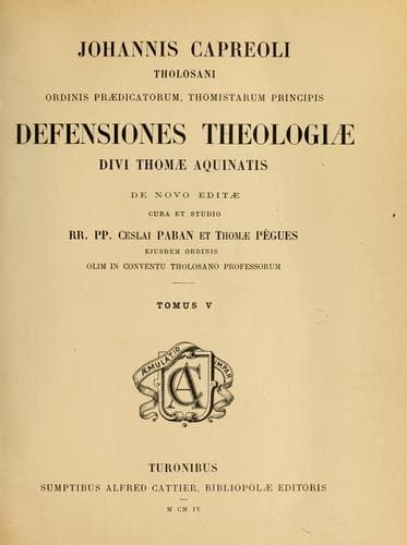 Defensiones theologiæ divi Thomæ Aquinatis