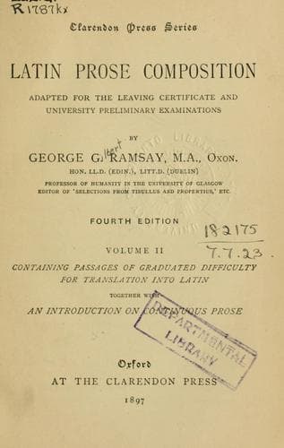 Latin prose composition