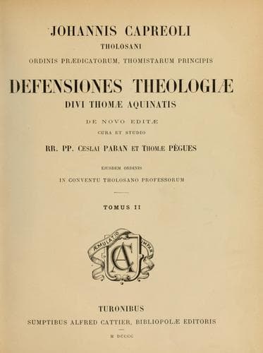 Defensiones theologiæ divi Thomæ Aquinatis