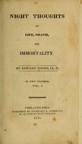 Night thoughts on life, death, and immortality