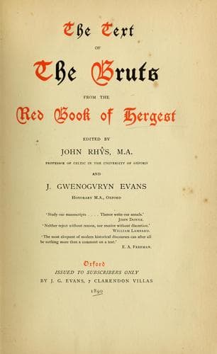 The text of the Bruts from the Red book of Hergest