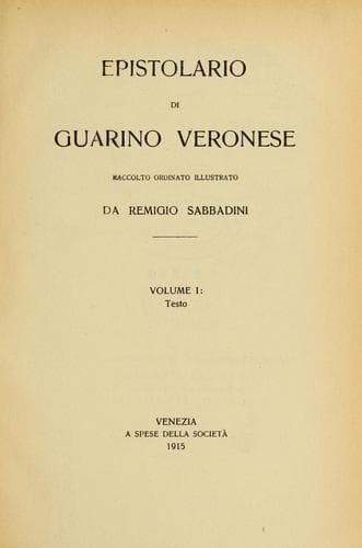 Epistolario di Guarino Veronese