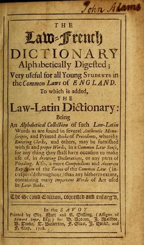 The law-French dictionary alphabetically digested