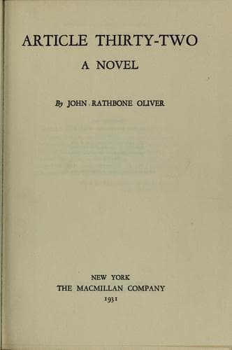 Article thirty-two
