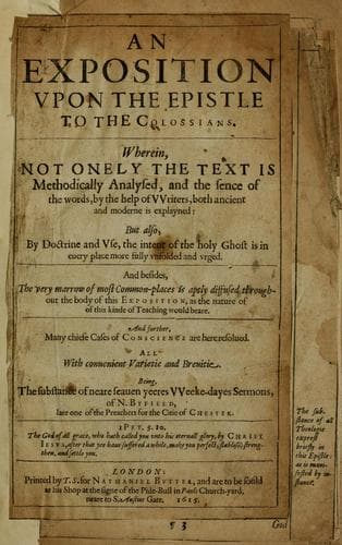 An exposition vpon the Epistle to the Colossians ...