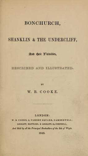 Bonchurch, Shanklin & the Undercliff, and their vicinities