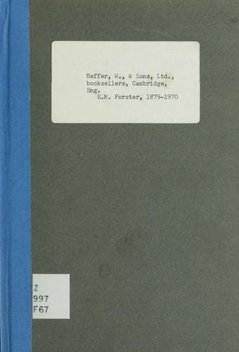 E. M. Forster, 1879-1970