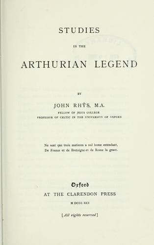 Studies in the Arthurian legend