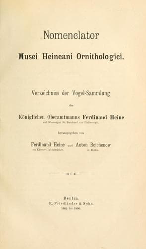 Nomenclator Musei Heineani Ornithologici