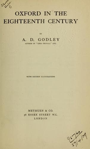 Oxford in the eighteenth century