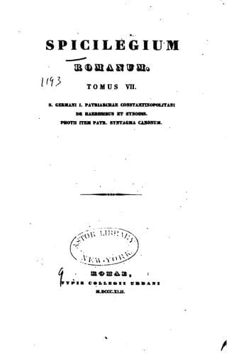 Spicilegium romanum