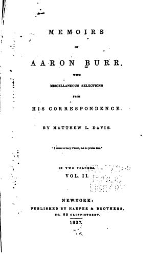 Memoirs of Aaron Burr