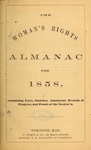The Woman's right's almanac for 1858