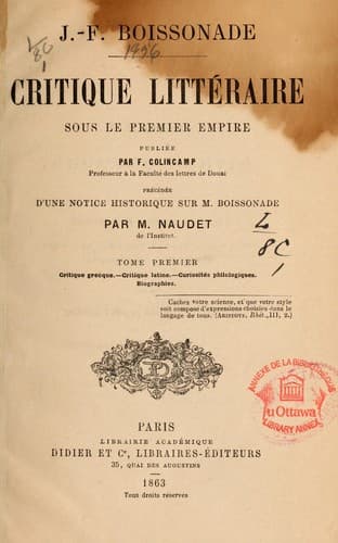 Critique littéraire sous le premier empire