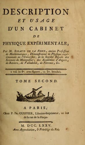 Description et usage d'un cabinet de physique expérimentale