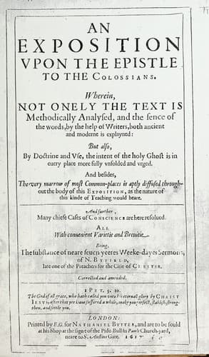 An exposition vpon the Epistle to the Colossians