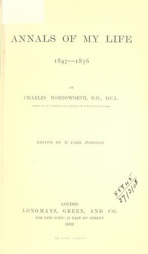 Annals of my life, 1806-1856