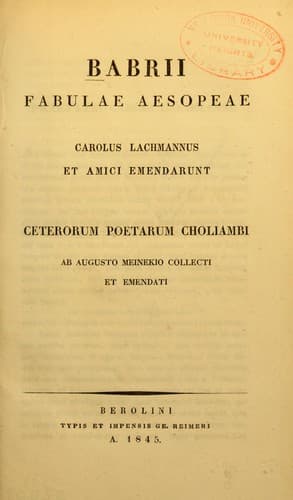 Babrii Fabulae Aesopeae