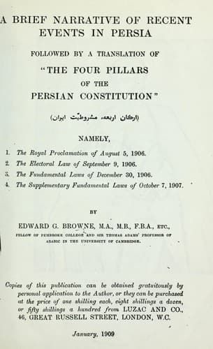 A brief narrative of recent events in Persia