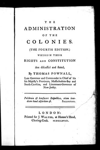 The administration of the colonies