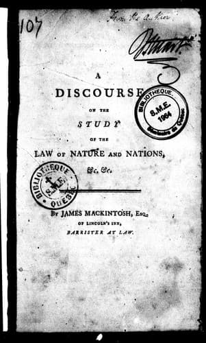 A discourse on the study of the law of nature and nations, &c. &c