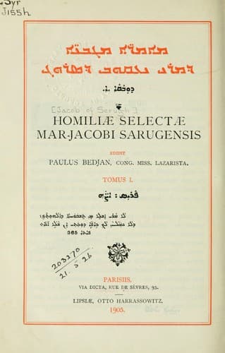 Homiliae selectae Mar-Jacobi Sarugensis