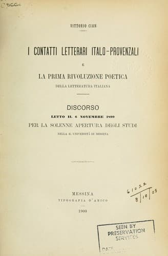 I contatti letterari italo-provenzali e la prima rivoluzione poetica della letteratura italiana