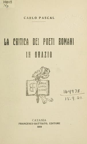 La critica dei poeti romani in Orazio