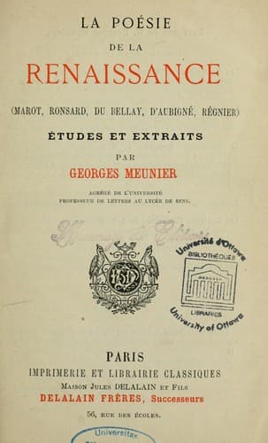 La poésie de la Renaissance